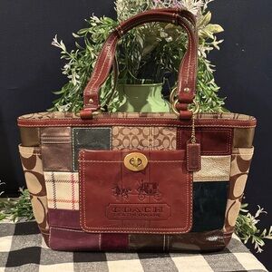 Coach Vintage Holiday Patchwork Gallery Tote